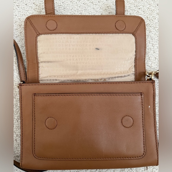 Kate Spade Tan Leather Crossbody Bag with Buckle Accents - Picture 5 of 6